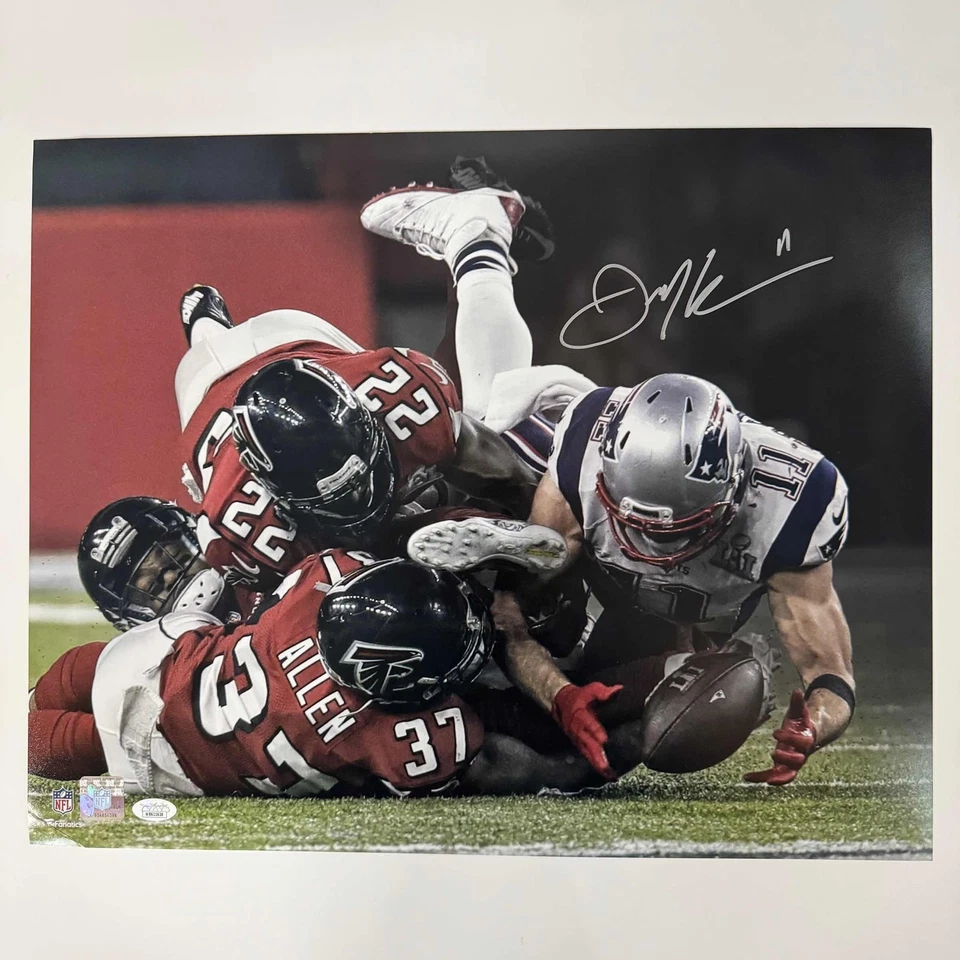 Autographed/Signed Julian Edelman New England Patriots 16x20 Photo JSA COA - Image 1 of 1
