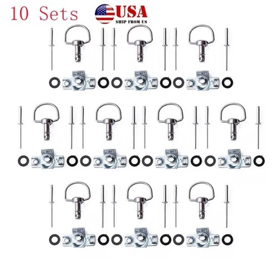 17mm Motorcycle Race Fairing Fasteners Quick Release D-RING 1/4 Turn Bolt 10 Set Foto 1 de 4