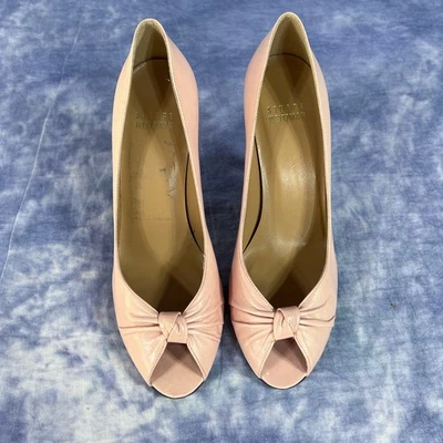 NWT Stuart Weitzman Karnac Women's Peach Leather  Open Toe Heels - Size 6 1/2M - Изображение 1 из 4