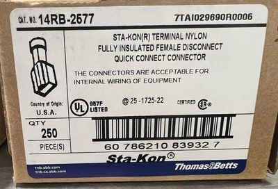 Sta-Kon 14Rb-2577 Female Disconnect,Blue,16 To 14Awg,Pk250
