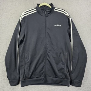 Adidas Jacket Mens Medium Black White E 3S TT TRIC Track Top Three Stripes Logo - Picture 1 of 19