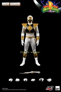3A ThreeZero Mighty Morphin Power Rangers White Ranger 1/6 Figure In Stock - Picture 1 of 8