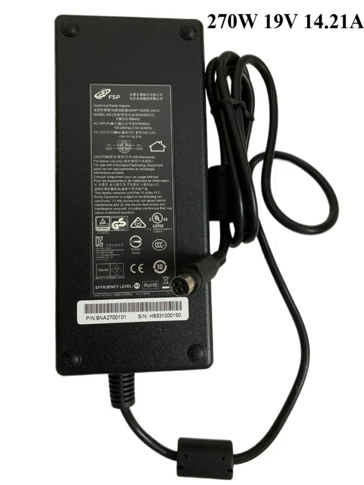 Genuine FSP 270W 19V 14.21A Power Adapter FSP270-RBAN3 Laptop Charger - Image 1 of 4