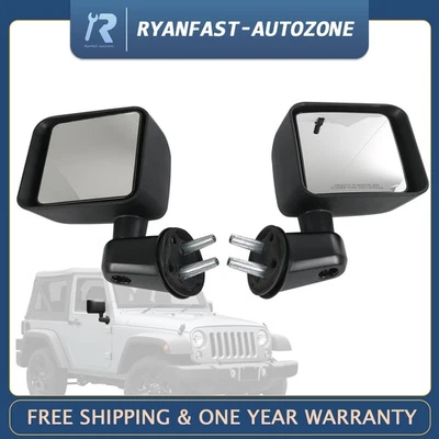 Side View Mirror Set Left Right For Jeep Wrangler 2007-2017 Wrangler JK 2018 - Image 1 of 4
