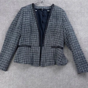 Mossimo Women's Black Gray Tweed Peplum Blazer Jacket XXLT TG FITS LIKE 1X - Picture 1 of 10