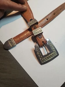 Seltene indianische signierte RB Sterlingsilber Waldläufer Gürtelschnalle - Bild 1 von 9