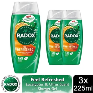 3x Radox Shower Gel Feel Refreshed With eucalyptus & citrus Scent, 225ml - Picture 1 of 8