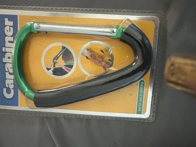 Mosquetón grande de 6 pulgadas con eslabón de resorte negro en forma de D gancho de clip para camping Foto 1 de 2