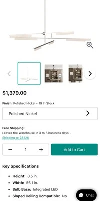 *BRAND NEW* VISUAL COMFORT TECH LIGHT CHANDELIER  - Image 1 of 4