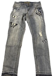 Vigoss Mädchen Jeans mit Schmetterlingsstickerei, dekorative Risse GR. 16 - Bild 1 von 5