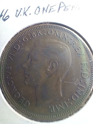 1946 Великобритания Великобритания один пенни XF {88-234} - Изображение 1 из 2