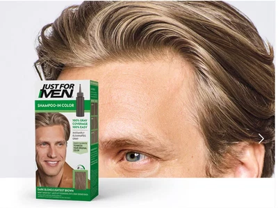 Nuevo tinte para cabello Just for Men champú para hombre H-15 rubio oscuro/marrón más claro Foto 1 de 4