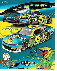 JOSH WILLIAMS #45 HALLOWEEN 2025 NASCAR handsigniertes FOTO - Bild 1 von 2