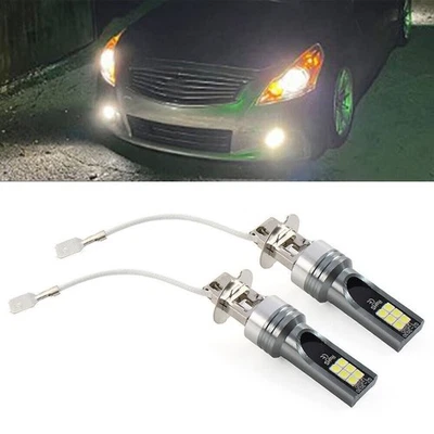 H3 12SMD LED Fog Light Bulb White Driving Super Bright Lamp DRL Pair Car US - Image 1 of 4