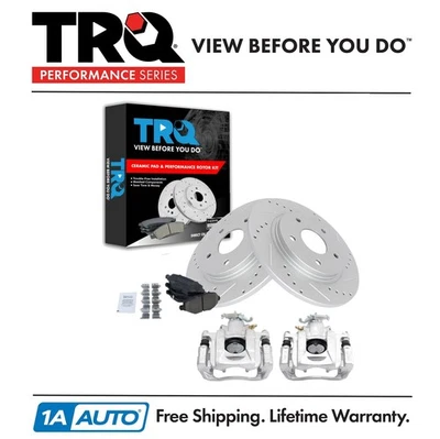 TRQ Rear Brake Pads Calipers & Rotors For 13-16 Town & Country Caravan Ram C/V - Imagem 1 de 4