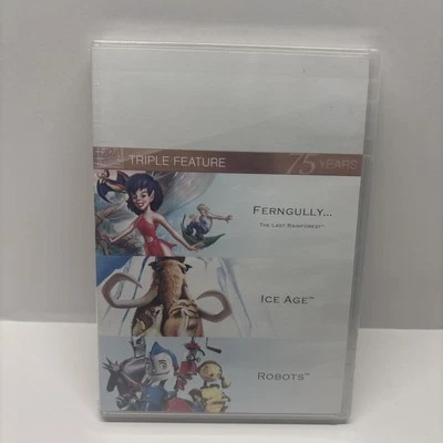 ICE AGE / ROBOTS / FERNGULLY - TRIPLE FEATURE DVD (1992, 2002, 2005) - Image 1 of 2