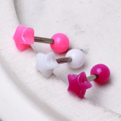 Серьги из хирургической стали 316L с акриловой звездой - Изображение 1 из 4