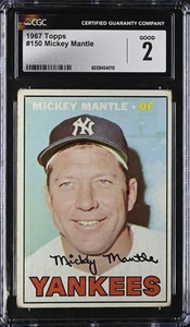 1967 Topps #150 Mickey Mantle CGC 2 GD - Picture 1 of 2