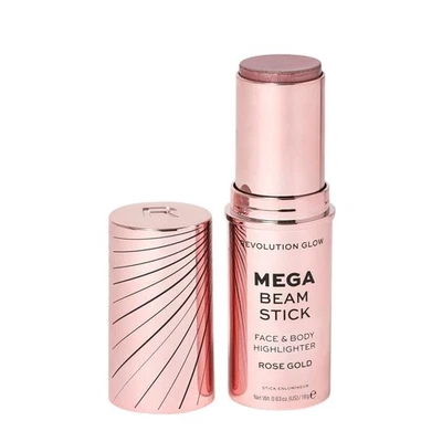 Makeup Revolution Glow Mega Beam Stick Highlighter Rose Gold Warm Tone Glowy - Image 1 of 4