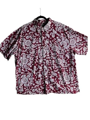 Винтажная мужская гавайская рубашка 90-х Guess США на пуговицах пейсли AOP размер XXL - Изображение 1 из 4