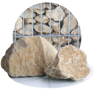 Schicker Mineral Kalk Gabionensteine beige 60-120 mm 25 kg Sack Yellow Sun - Bild 1 von 4