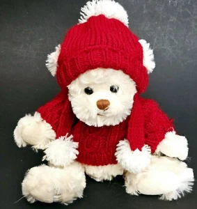 Bukowski Christmas Luxury Stuffed Bear Cuddly Plush Hat Sweater Sweden RARE EXC! - Picture 1 of 17