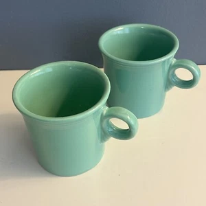 Fiesta Ware Homer Laughlin Kaffeetassen türkisgrün, O-Griff, 2 Stück - Bild 1 von 8