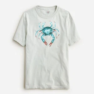 NWT J. Crew New England Crab Graphic Print T Shirt Men's Medium Light Green - Picture 1 of 2