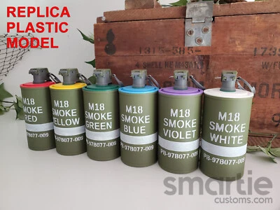 FAKE M18 Colored Smoke Hand Grenade - Accurate Size Plastic Replica - Image 1 of 4