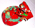 Christmas Ornament Flying Reindeer and a Poinsettia Fabric Gift Box 2"  