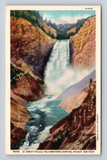 Yellowstone National Park, Great Falls, Canyon, Antique, Vintage Postcard