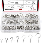 Cup Screw Hooks for Hanging, DYWISHKEY 136PCS 7 Sizes Cup Hooks Kit, Nickel Plat