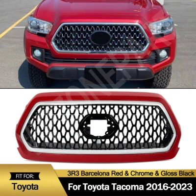 For 2016-2023 Toyota Tacoma 2019 TRD Front Bumper Grille Grill 3R3 Barcelona Red Foto 1 de 4