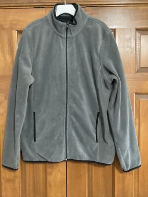 Chaqueta polar Saks Fifth Avenue para hombre gris cremallera completa talla grande L Foto 1 de 3