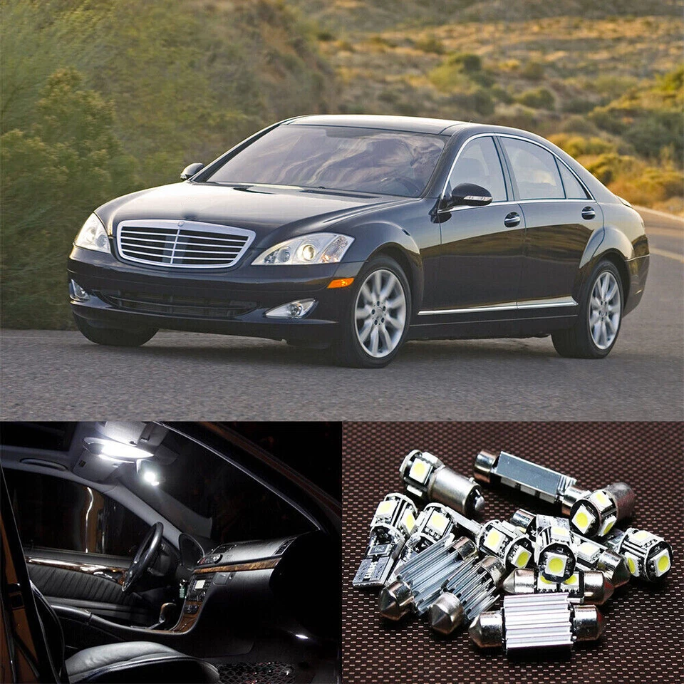 Kit paquete interior luz LED blanca 23 piezas para Mercedes Benz clase S W221 (2006) Foto 1 de 4