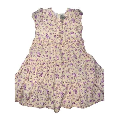 Vintage Lauren Ashley Floral ruffled tiered cotton girls dress size 4  - Image 1 of 4