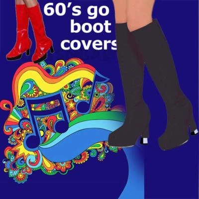 Go Go Girl Black Boot Top Shoe Covers Fantasia Feminina Anos 1960 Anos 70 Anos 80 Disco Hippie - Imagem 1 de 2