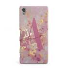 Monogrammed Pink & Gold Marble Sony Case For Sony Phones