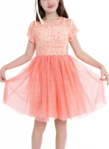 Moana Girls All Over Print Tulle Dress Size S 6/6X - Picture 1 of 2