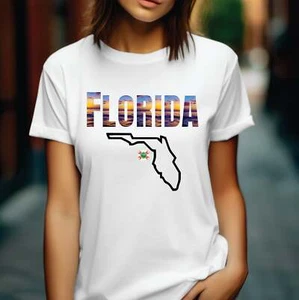 Florida State Map T-Shirt – Embrace the Sunshine State in Style (Free Shipping ) - Picture 1 of 12