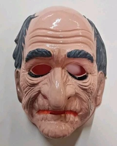 Vintage Ben Cooper 1980's Old Man Halloween Adult Mask & Fastener No. 59 - Picture 1 of 8