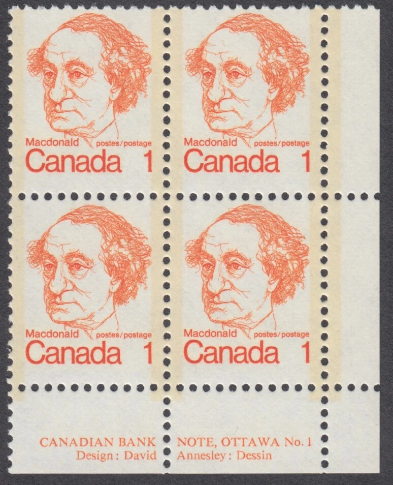Canada - #586 Sir John A Macdonald Plate Block - MNH - Image 1 of 1