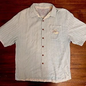 Montego Palms Men’s Size XL 100% Silk Embroidered Rockabilly Martini Shirt - Picture 1 of 12