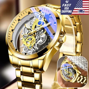 Herrenuhr Edelstahl Quarz Leuchtend Business Luxus Armbanduhr Wasserdicht - Bild 1 von 18