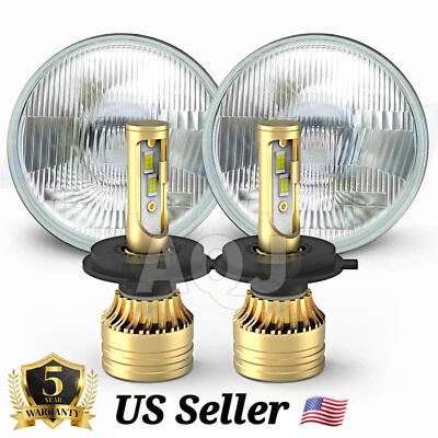 Faros LED redondos negros para Land Rover Range Rover Classic DOT 1970-1995 7" Foto 1 de 4