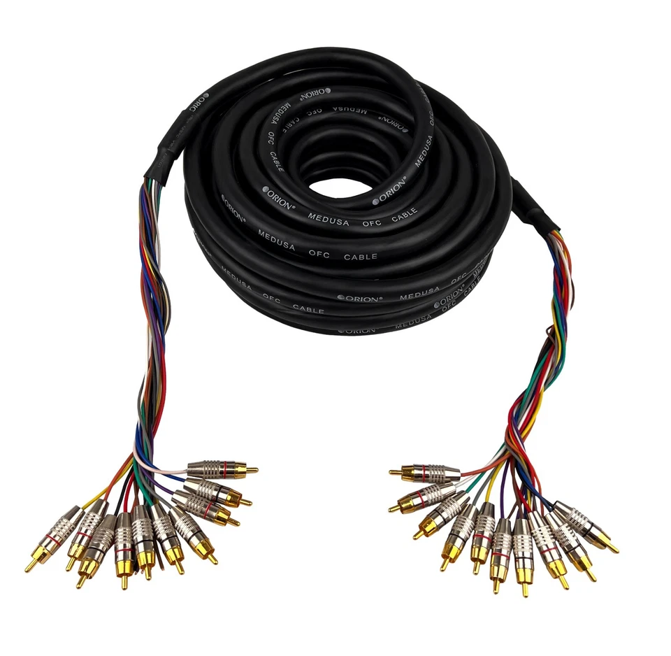 ORION AUDIO Snake Audio Wire 10 Channels RCA OFC Power Medusa Cable 45FT / 60FT - Image 1 of 4