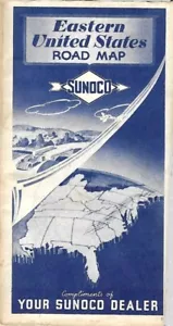 1941 SUNOCO Road Map EASTERN UNITED STATES Florida Michigan New York Ohio Maine - Bild 1 von 6