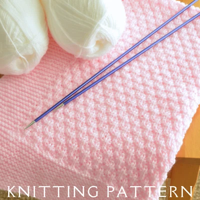 THE WOOLLY DESIGN CO Baby Blanket Knitting Pattern Design 1 Printed Pattern To Knit Yourself Easy DK