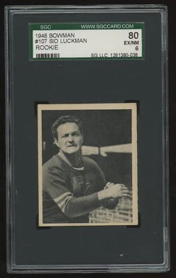 1948 Bowman Sid Luckman Rookie #107 SGC 6 - Chicago Bears - HOF RC - Image 1 of 2