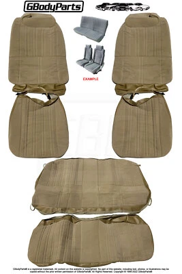 Juego de cubiertas de tapicería de asiento de cubo Cutlass 442 81-85 piedra arenisca bronceada Foto 1 de 4